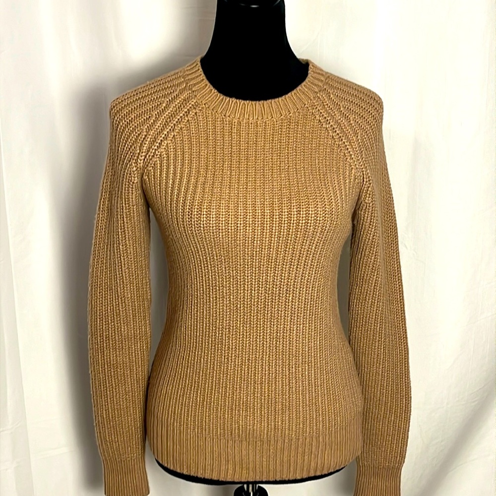 Michael Kors heavy camel colored cable knit sweater (XS)